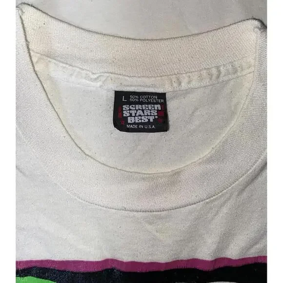 Vintage Neon Single Stitch NCA Rules National Cheerleaders Camp Shirt Size L - Picture 4 of 11